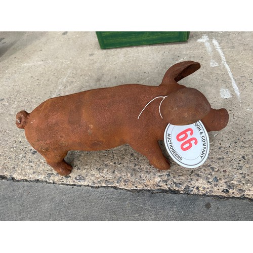 66 - Cast iron pig 17