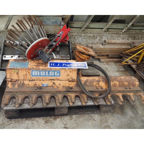 286 - Mulag swivel hedge cutter and brush attachment