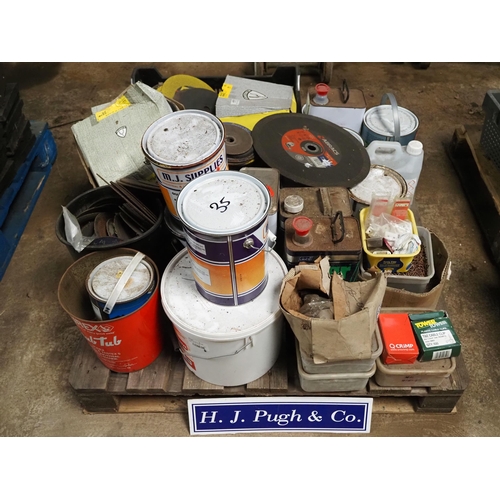 35 - Pallet of paints and thinners