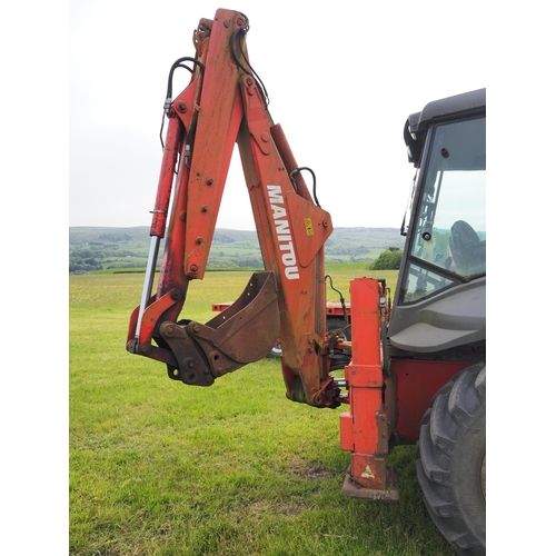 407 - Manihoe MBL 625 Turbo loader with backhoe CRC, pallet tines. Runs and drives, good tyres, 8404 hours... 