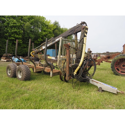 421 - Botex 360TL twin axle forestry trailer, working order