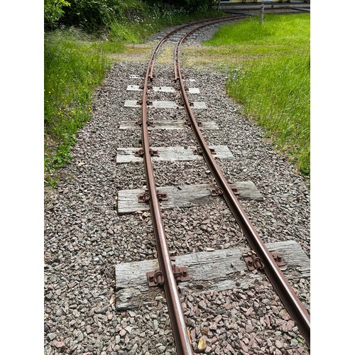 183 - Curved 2ft gauge track leading into the main crossover station in 4 directions. Approx 120m. This lo... 