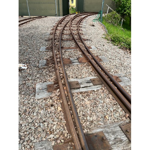 182 - Curved 2ft gauge track set into carriage shed 1 and 2 and steel sleepered set inside the carriage sh... 