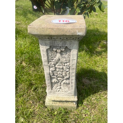 116 - Floral stone plinth