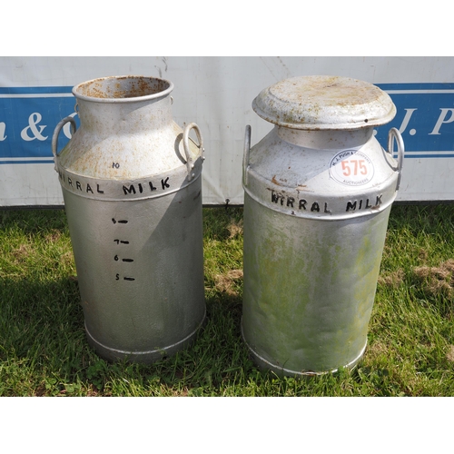 575 - Steel milk churns 10 gallon - 2