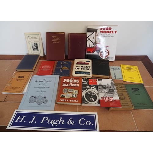 102 - Literature and instruction books on Henry Ford and Ford cars, some signed by Adrian Shooter