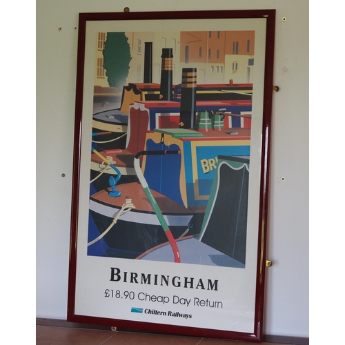 117 - Birmingham cheap day return poster in frame 40x25