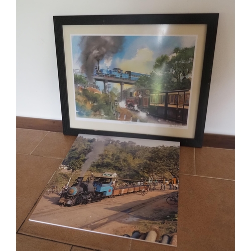 120 - B Class locomotive in India and signed print of Darjeeling No. 19B