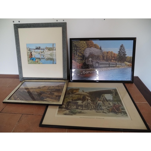 122 - Darjeeling photo and other prints in frames