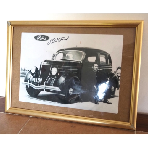 130 - Ford V8 photo in frame signed by Bill Ford 8x11