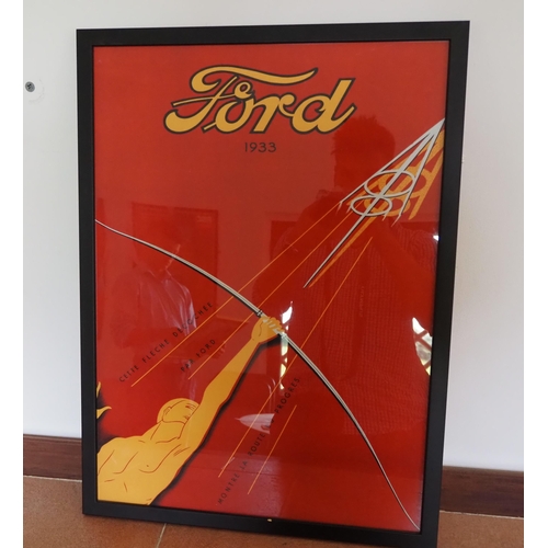 131 - Ford 1933 poster in frame 22x16