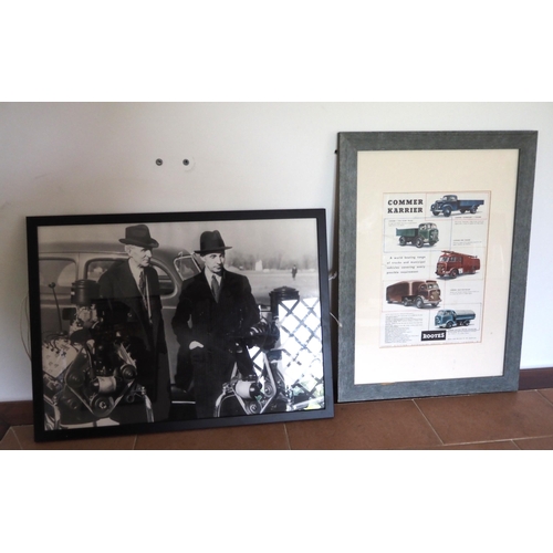 132 - Commercial lorry poster and photo in frame