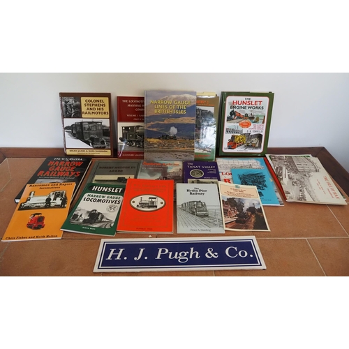 91 - Narrow gauge and Hunslet railway literature, some signed by Adrian Shooter
