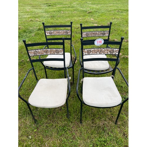 778 - Set of 4 garden chairs