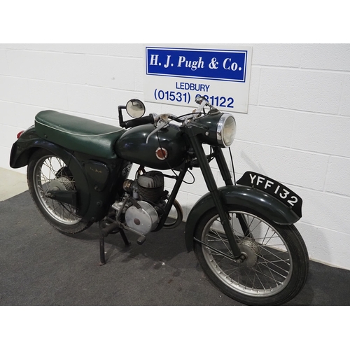 855 - Francis Barnett Plover motorcycle. 1957. 150cc.
Frame no. Y5230
Engine no. 295B21515
Runs and rides.... 