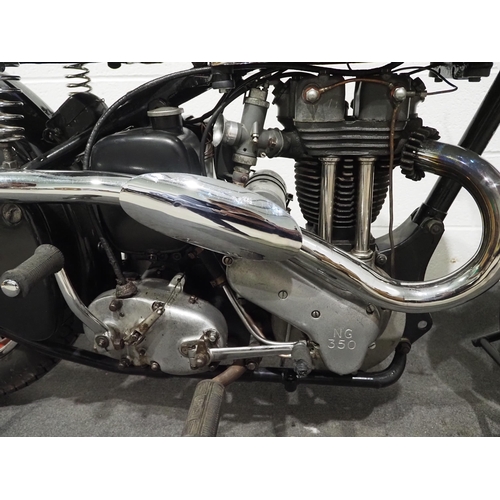 871 - Ariel NG 350 motorcycle, 1948.
Frame no. BP13369
Engine no. AJ1594
Has been restored over a few year... 