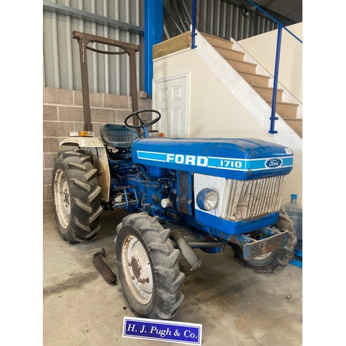 176 - Ford 1710 4wd tractor. Showing 1397 hours. Tractor Number. ULE 00285. Reg B60DVL