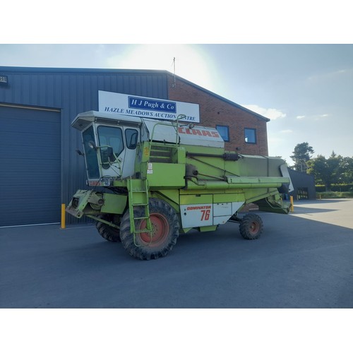 1750 - Class Dominator 76 combine complete with header. Runs and drives. 3629 hours. Reg. B392 YKM. V5 and ... 