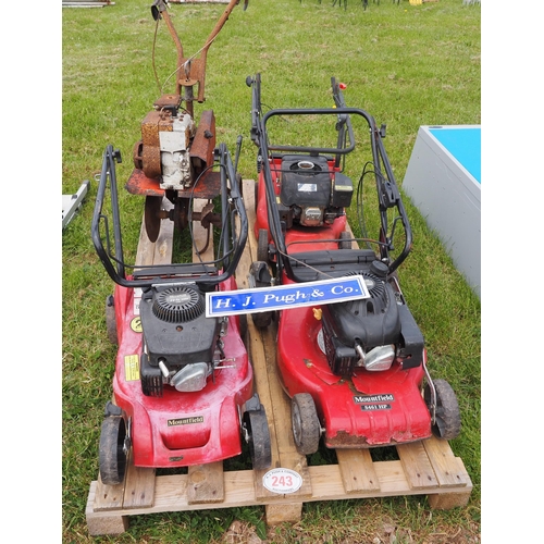 243 - Rotovator and 3 mowers