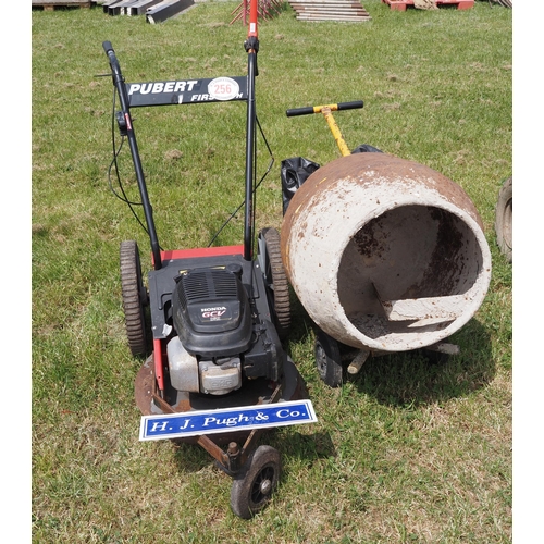 256 - Cement mixer and mower