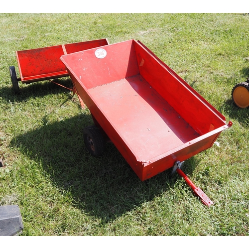 336 - Garden tipping trailer and spreader