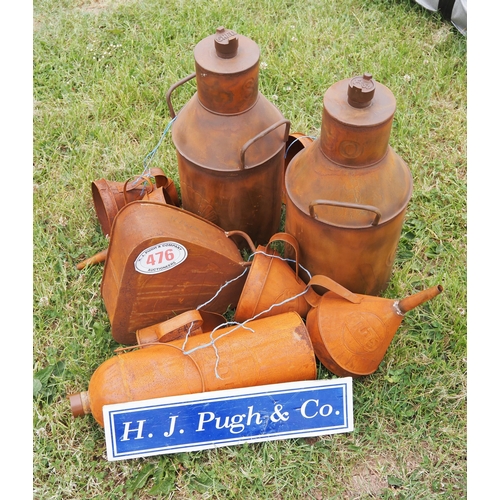 476 - Reproduction oil jugs