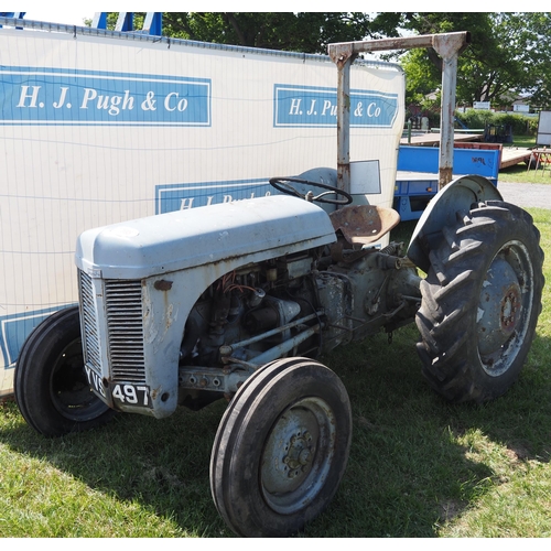 1695 - Ferguson TED petrol TVO tractor fitted with downswept exhaust and roll frame. S/No. 254180. Reg. YVS... 