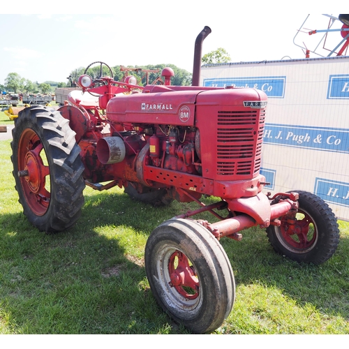 1741 - Farmall model BM tractor with wheel weights. Starts and drives. Serial Number B5740. Reg. RPW 831