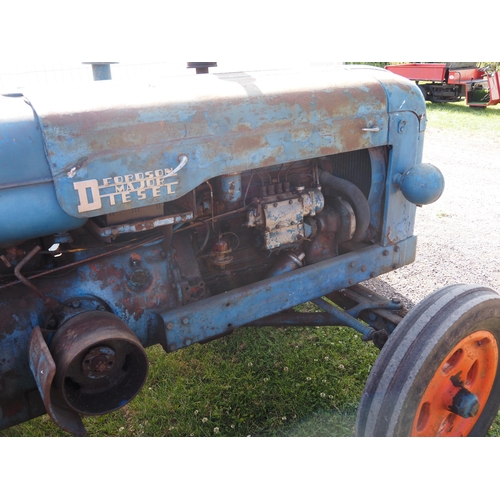 1837 - Fordson Diesel Major tractor. Fitted with roll frame, good rear tyres