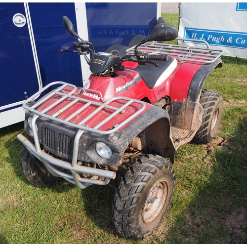 1908 - Homelite New Force 250 quad bike fitted with reverse. Showing 760 miles. Reg. VX57 0GW. SORN. V5 and... 