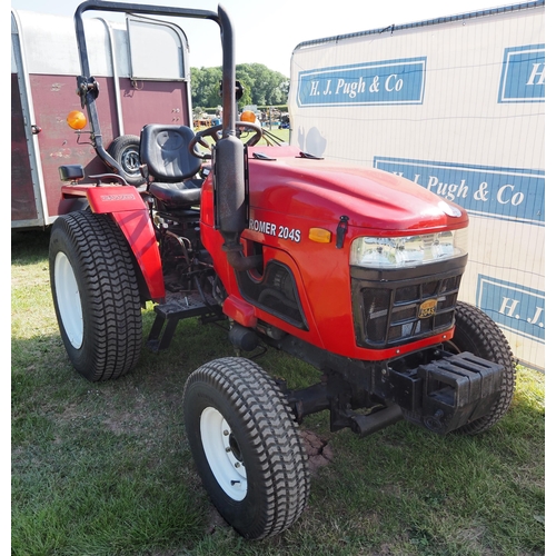 1923 - Siromer 2045 compact tractor 4WD. Front weights, grass tyres, roll over frame. Showing 52 hours.