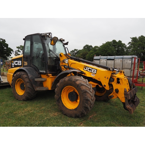 1934 - JCB TM310S with loading shovel fitted pick up hitch. Showing 7060 hours. Runs and drives. Reg. CU60 ... 