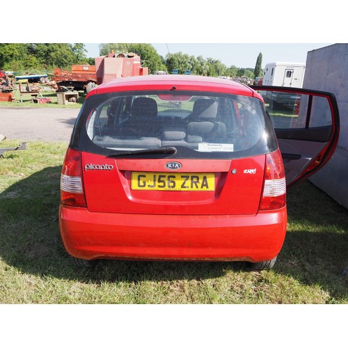 1872 - Kia Picanto spares or repair. Needs new clutch. Reg. GJ56 ZRA. V5 and key in office