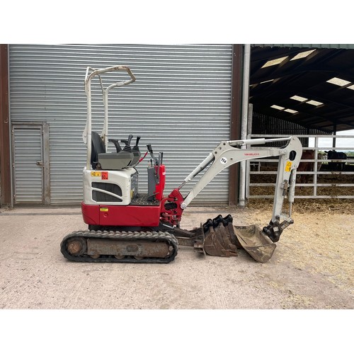 1936 - Takeuchi TB210R mini digger.  2017. 1260 Hours, quick hitch and 4 buckets. Key in office