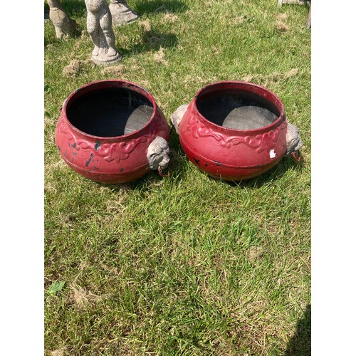 72A - Pair of cast iron planters