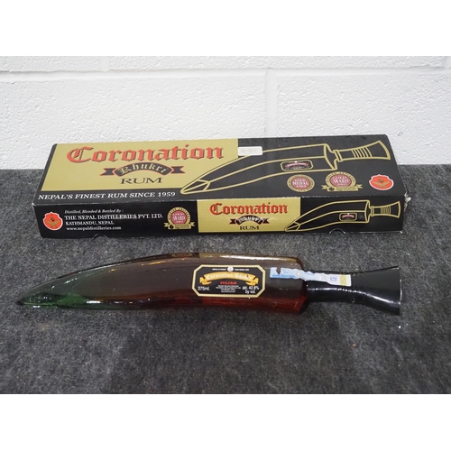 Nepal Coronation Khukri Rum bottle (containing rum) boxed