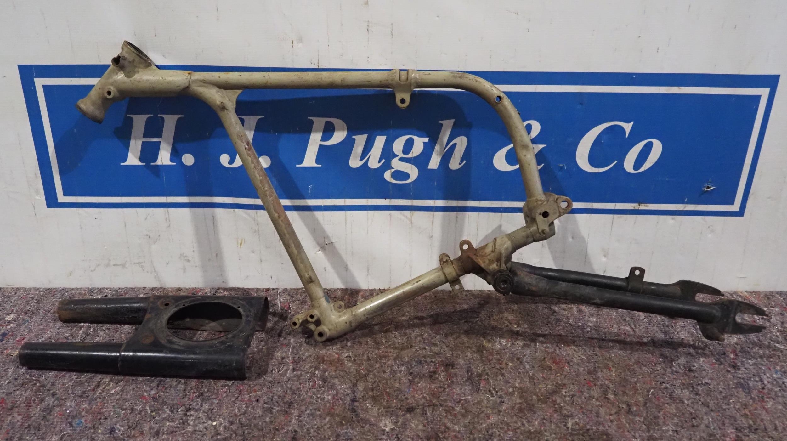 Tiger Cub frame and swinging arm and Bantam D7 fork cowling