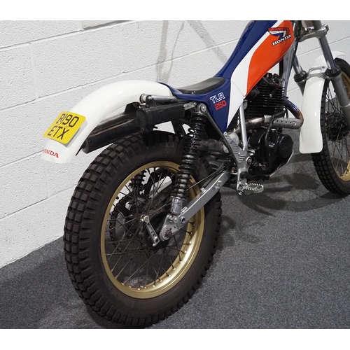 808 - Honda TLR 250 trials motorbike, 1985, 249cc.
Engine no. ME07E-5000465
Frame no. ME07-5000465
Has bee... 