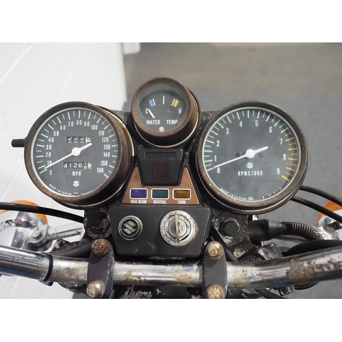 878 - Suzuki GT750 motorcycle. 1976. 750cc.
Runs but will require some recommissioning and some work to th... 