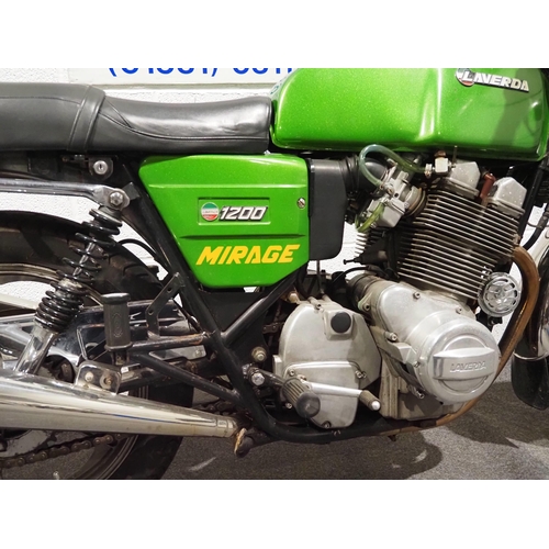 879 - Laverda Mirage 1200 motorcycle, 1978, 1116cc.
Frame no. 1638
Engine no. 1638
From a deceased estate.... 
