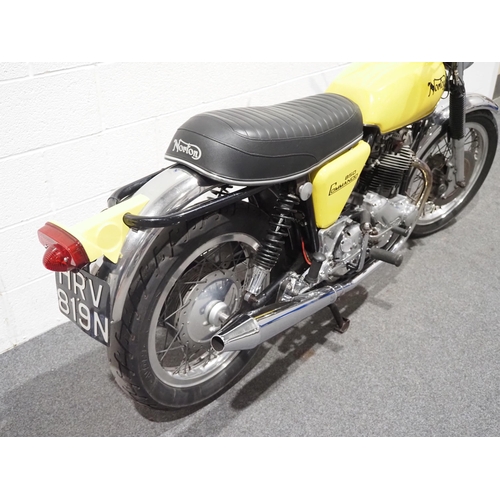 906 - Norton Commando motorcycle, 1975, 850cc
Frame no. F130391
Engine no. 314363
Runs and rides, steel ta... 