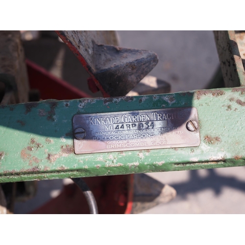 Kinkade Garden Tractor. S/n 44BP934. Fitted with single furrow plough