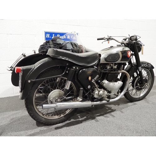 912 - BSA A10 sidecar outfit, 1954, 650cc
Frame no. CA7 6532
Engine no. CA10 3133
This bike is property of... 