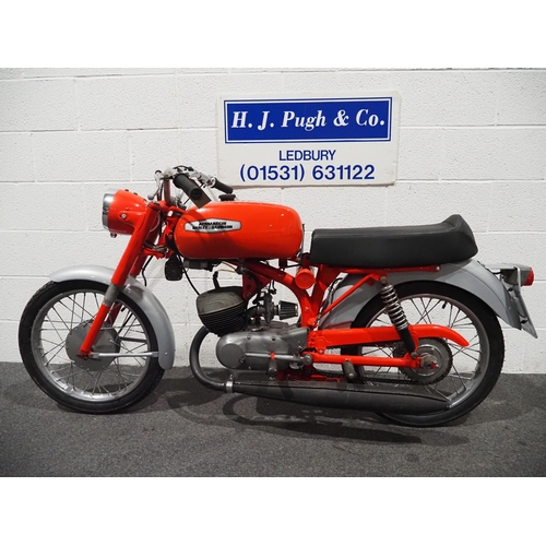 921 - Harley Davidson Aermacchi Rapido motorcycle, 1968, 125cc
Frame no. 600398
Engine no. 600398
Engine t... 