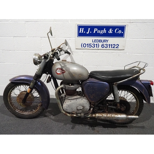 971 - BSA A65 motorcycle, 1962, 654cc
Frame no. A502355
Engine no. A651825
Engine turns over, US import.
R... 