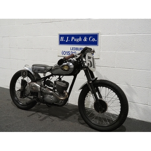 979 - BSA Bantam cafe racer motorcycle, 1952, 175cc
Frame no. YD15-86681
Engine no.  ED7B4952
Runs and rid... 