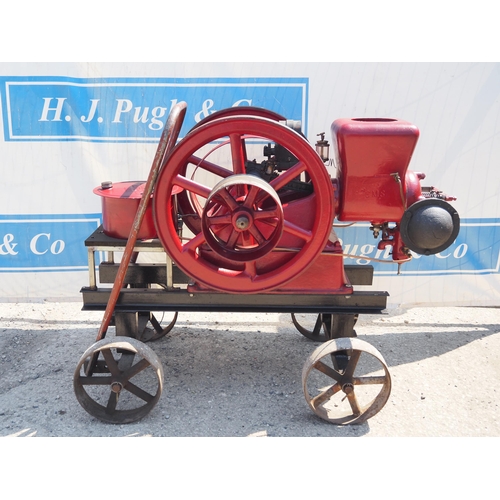 184 - Associated stationary engine on trolley. 3HP. S/No. 505475. Manufactured in Waterloo, Iowa, USA