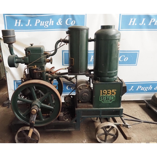 182 - Lister CS stationary engine on trolley, 1935. 6HP. S/No. 95991. Crack in engine block