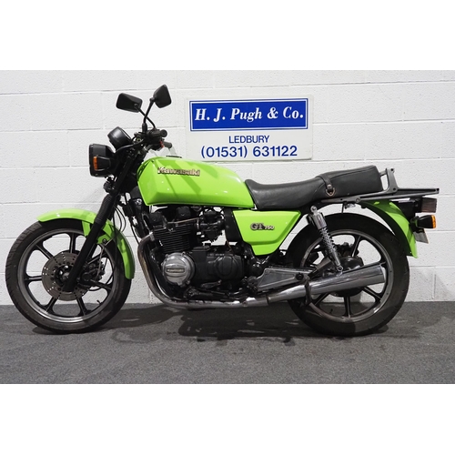 1012 - Kawasaki GT750 motorcycle, 1982, 738cc
Frame no. KZ750P-000617
Engine no. KZ750NE005940
Runs and rid... 