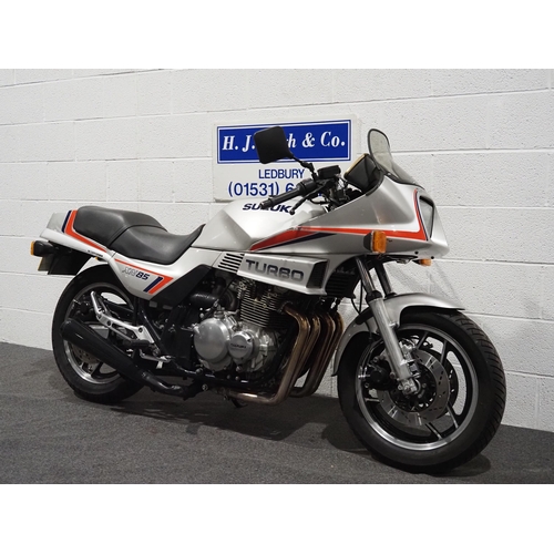 990 - Suzuki XN85 Turbo motorcycle. 1985. 673cc. Running when stored but needs recommissioning. 
Out of a ... 